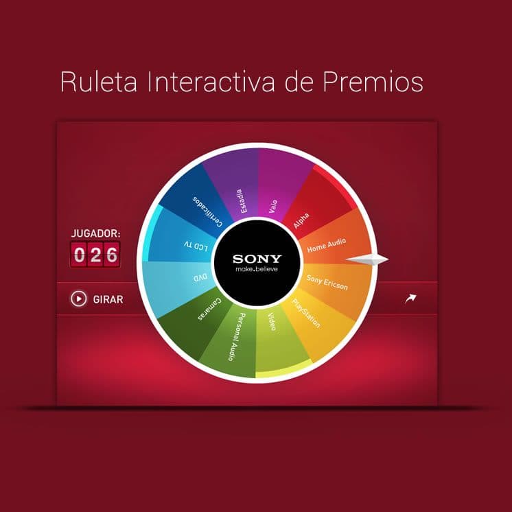 Ruleta interactiva touchscreen