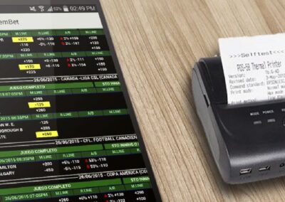 App de apuestas con impresión bluetooth
